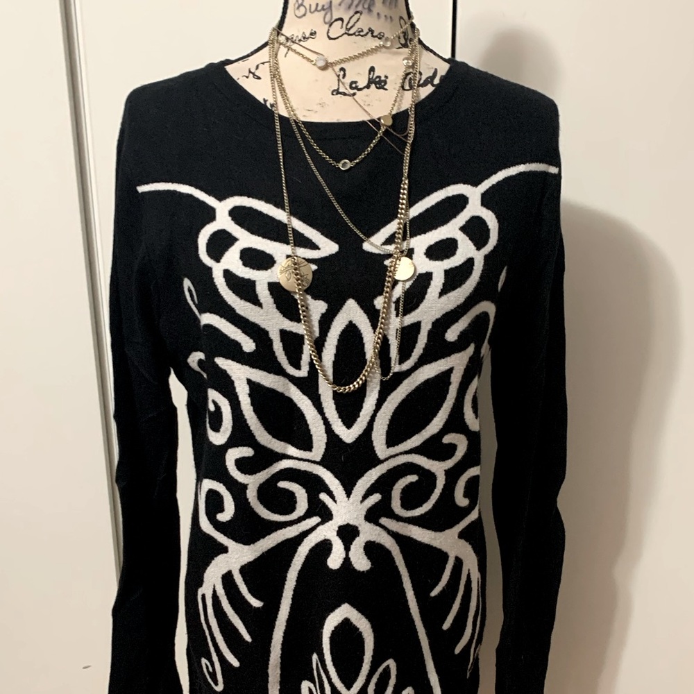 Black and white body con sweater dress